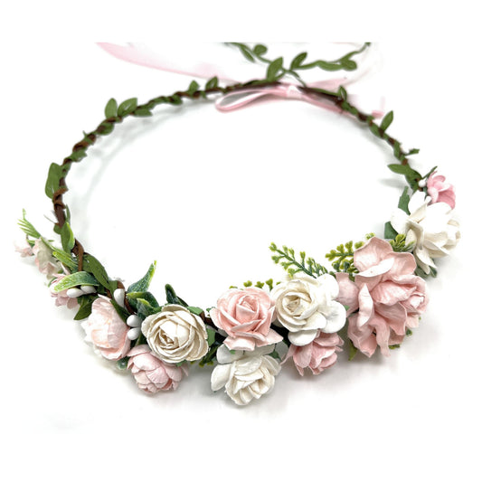 Blush Pink Flower Head Piece Floral Crown Wedding Women Hair Accessories