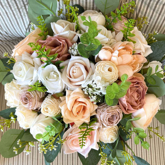 Stunning Bridal Bouquet Champaign Wedding Bouquet Artificial Flower Bridesmaid Bouquet