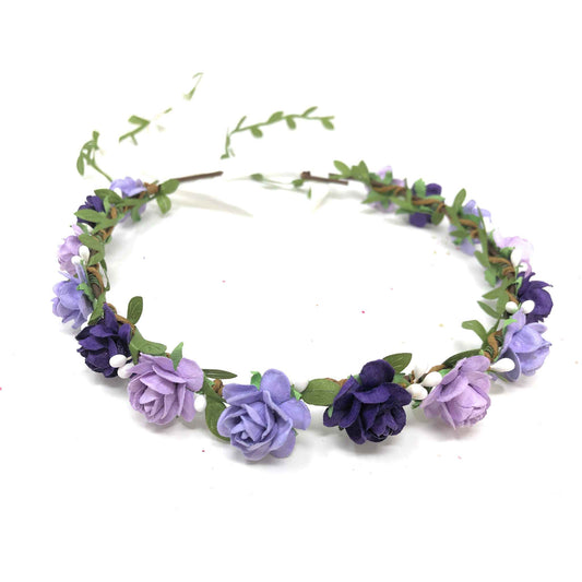 Purple Hair Accessories Baby Girl Flower Crown Wedding Floral Headband
