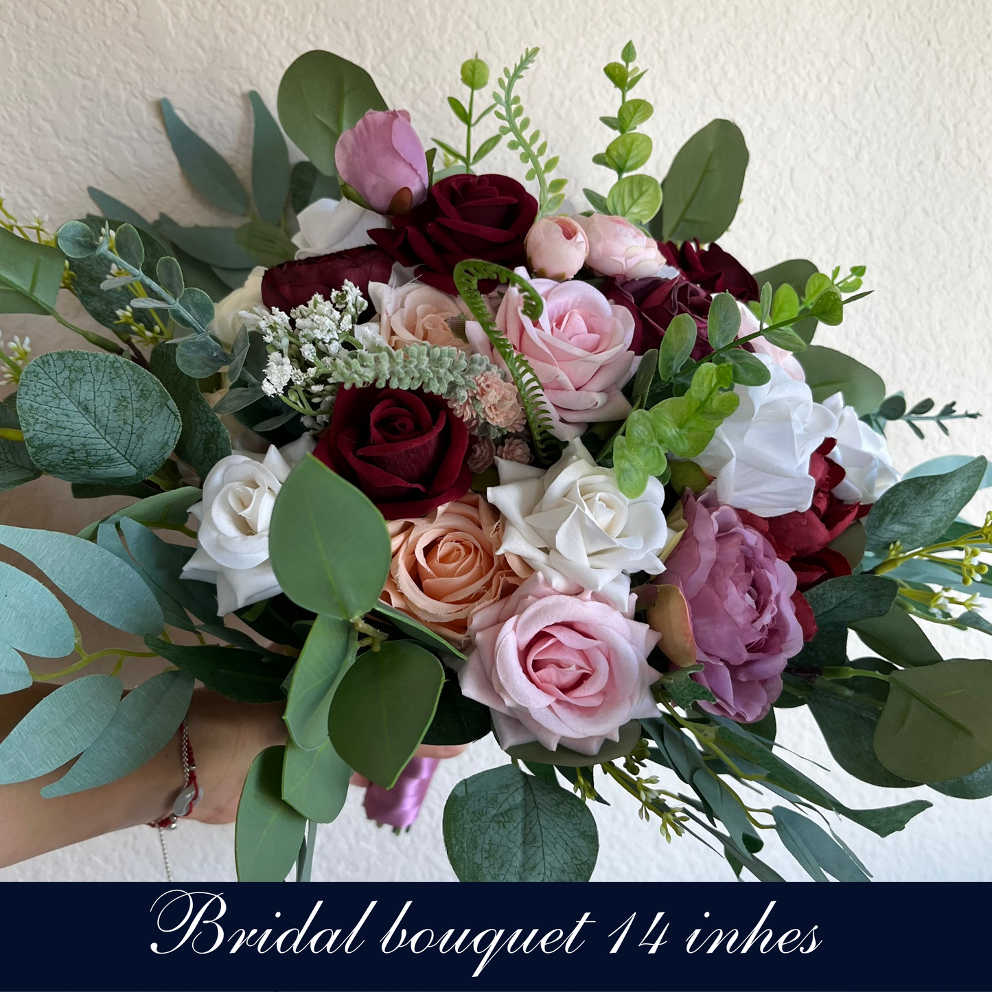Bridal Bouquet Burgundy Wedding Bouquet Artificial Flower Bouquet Bridesmaid Bouquet