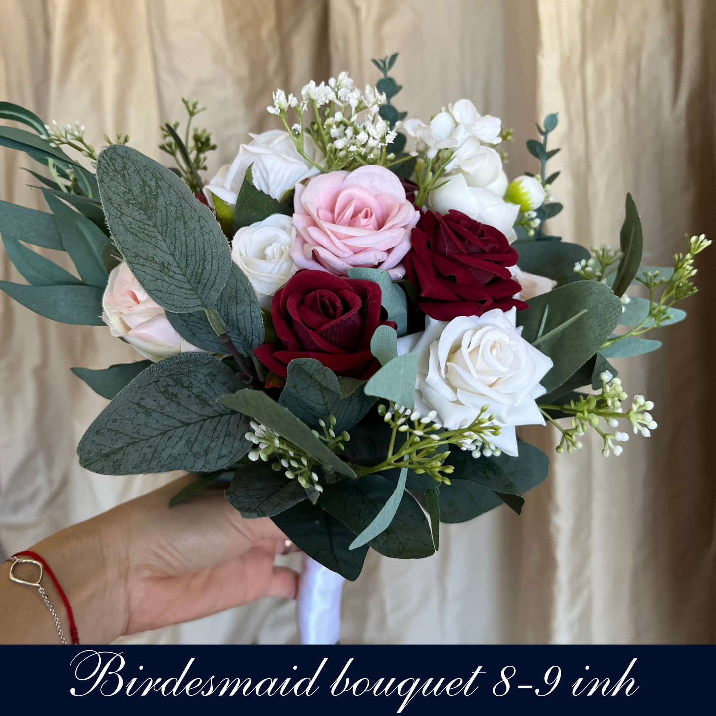 Bridal Bouquet Burgundy Wedding Bouquet Artificial Flower Bouquet Bridesmaid Bouquet