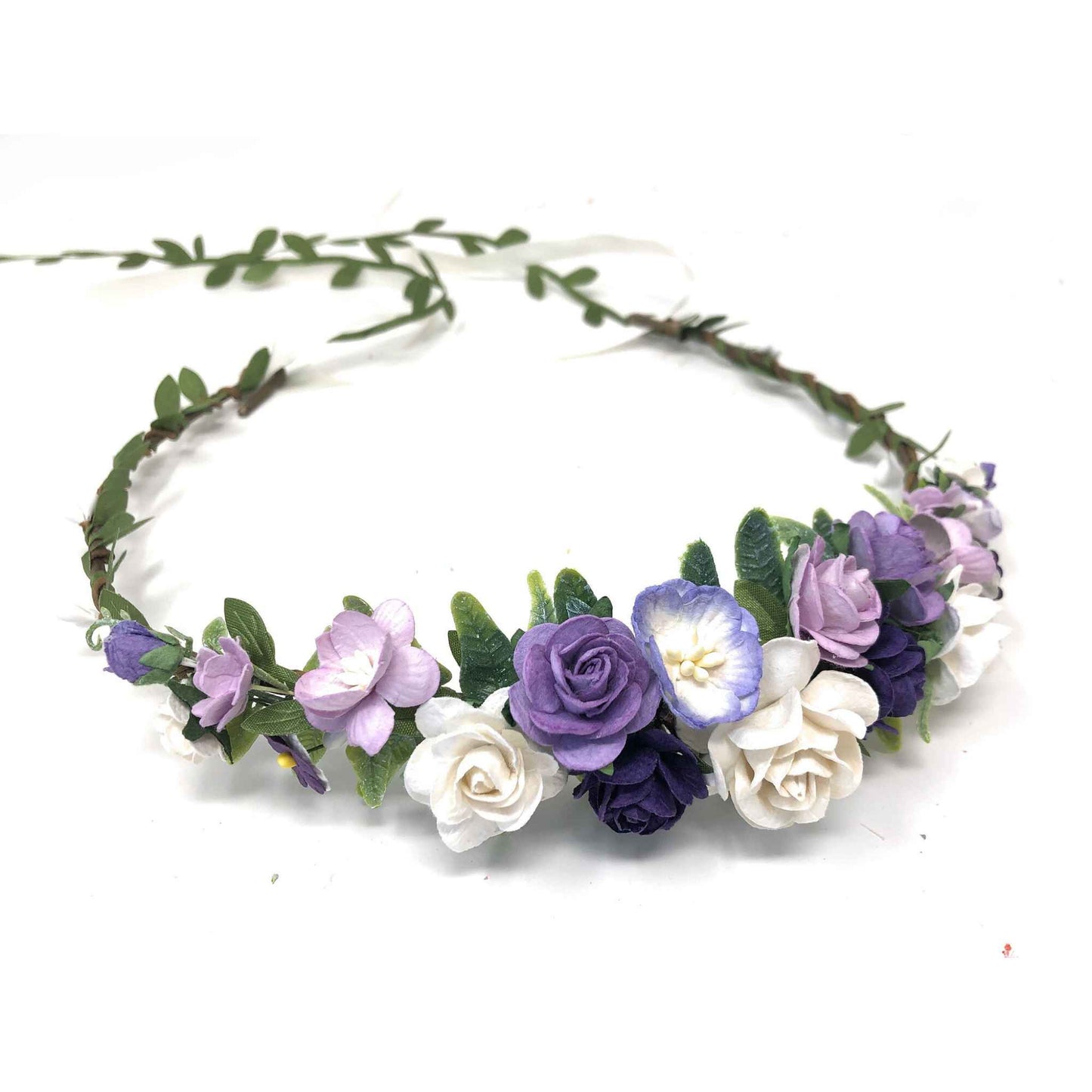 Purple Floral Headband Bridesmaid Flower Crown Women Photo Shoots