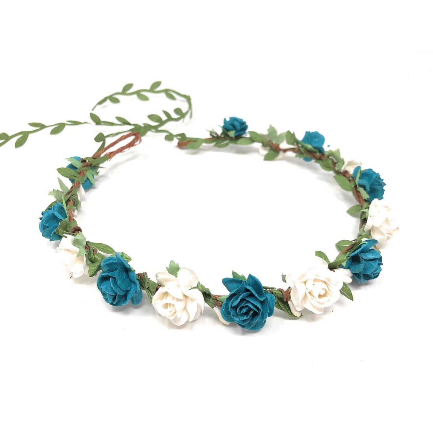 Red Flower Crown Toddler Girl Teal Headband Women Head Piece