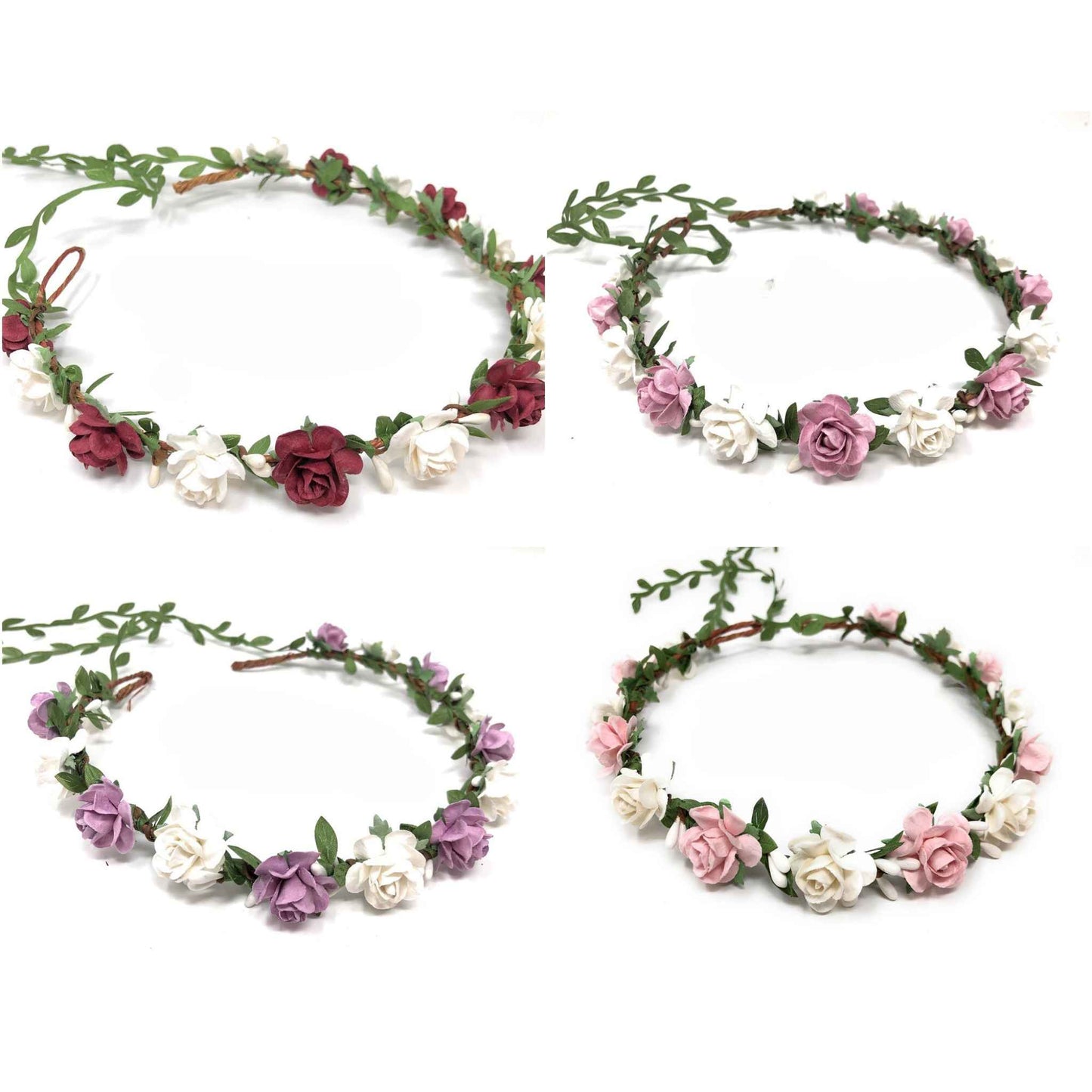 Toddler Flower Crown Headband Girl Floral Head Piece Pink