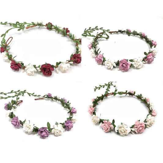 Toddler Flower Crown Headband Girl Floral Head Piece Pink
