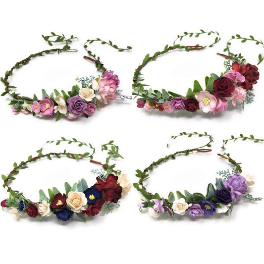 Wedding Halos and Bridal Crowns Burgundy Flower Crown Dusty Pink Hair Wreath