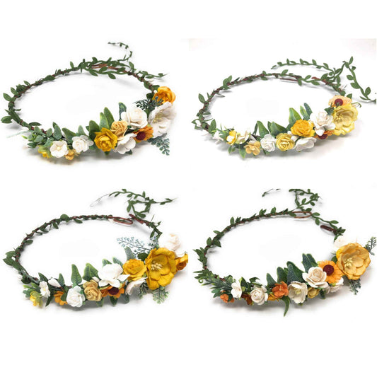 Summer Yellow Festival Flower Crown Halo Floral Headband