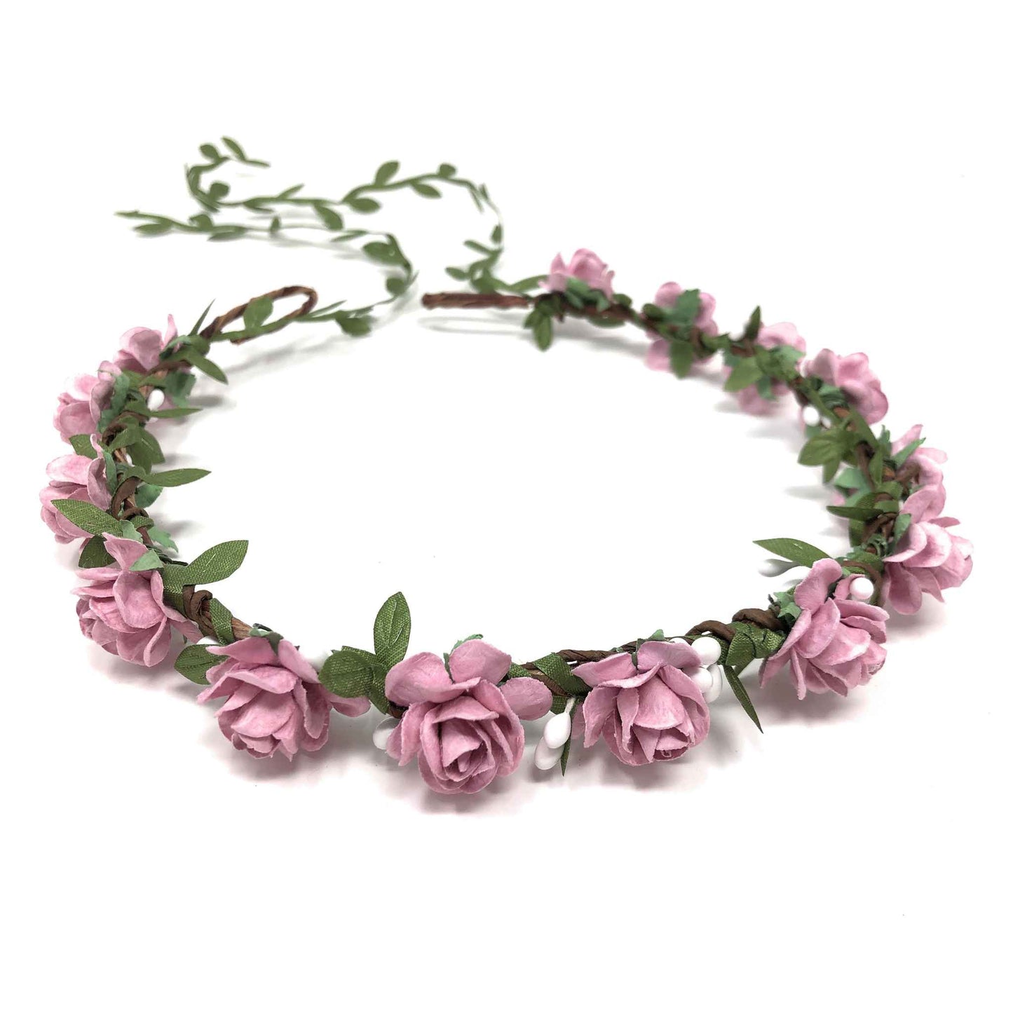 Pink Flower Crown Baby Girl Headband Women Headpiece Hair Accessories