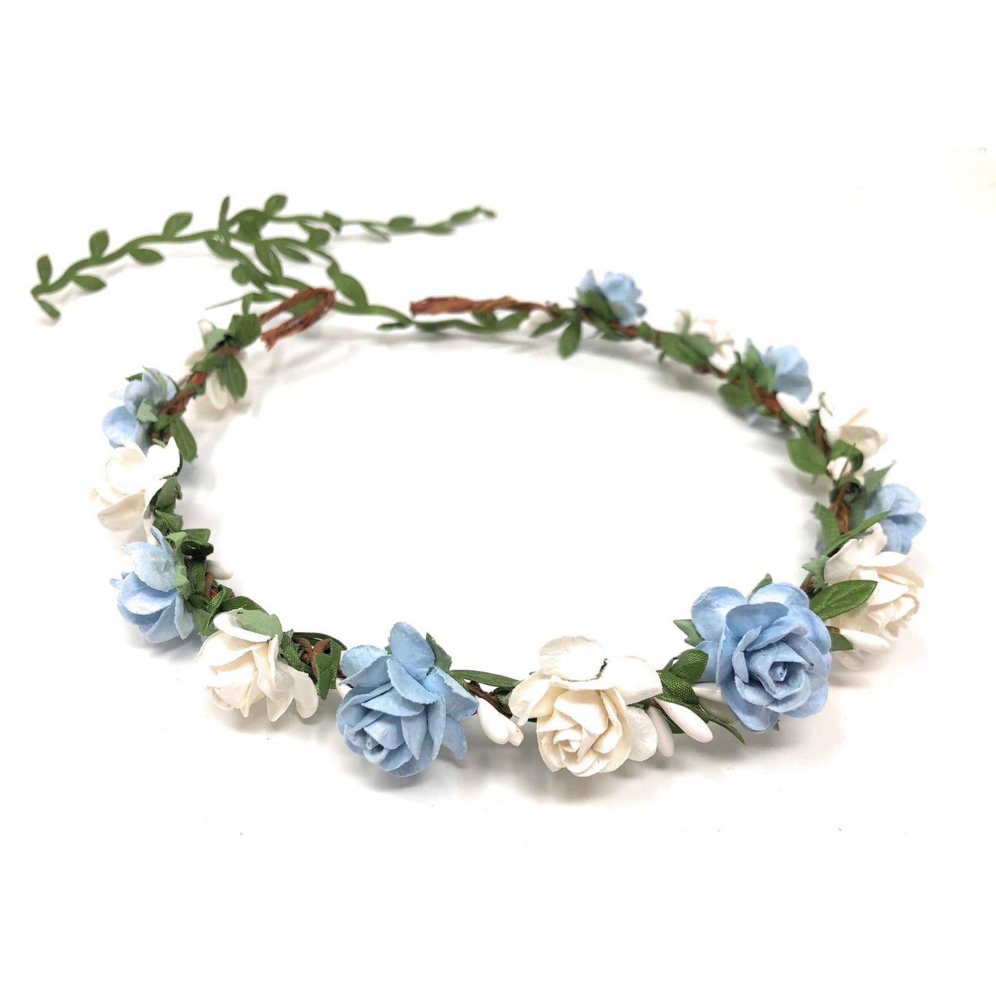 Rose Floral Headband Blue Flower Girl Crown Women Hair Accessories