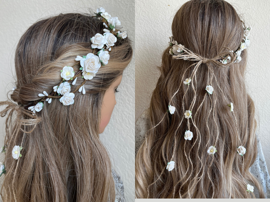 Bridal Flower Crown Wedding Floral Headband Women Headpiece